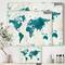 Designart - Discover the World Map in Blue - Traditional Canvas Artwork